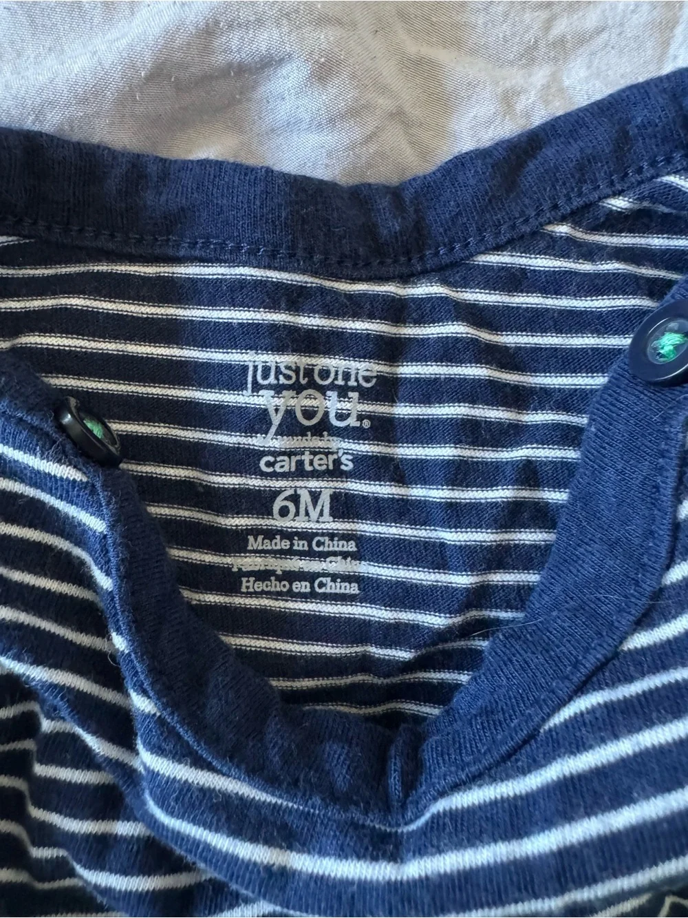 Carters Baby Girls Navy Stripe Top and Green Cherry Print Pajama Set